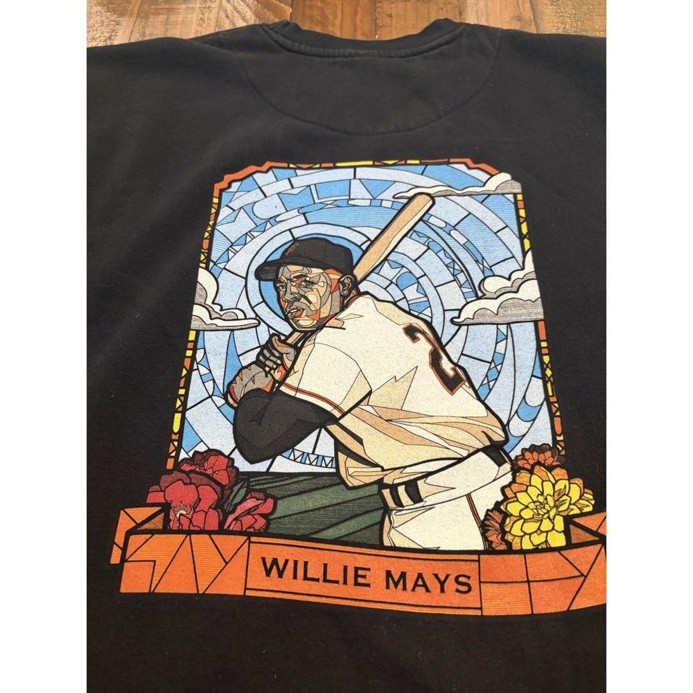 Willie Mays #24 Crewneck Sweatshirt XL Black Oracle Park San Francisco Giants